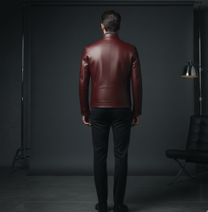 Veste de motard en cuir véritable pour homme sur mesure |   Veste de moto slim fit en cuir de vachette pleine fleur de qualité supérieure |   OEM/ODM Toile de haute qualité - Product Image 5