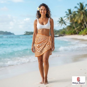 Custom Short Sarong Beach Pareo Swim Cover Up Private Label OEM ODM Textile Manufacturer Factory - Product Image 2