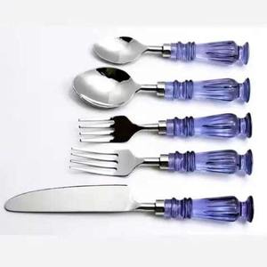 Ensemble de cuillères en acier inoxydable avec manche en résine, couverts pour la maison, la cuisine, la table à manger et le restaurant - Product Image 2