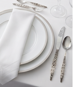 Juego de cubiertos metálicos clásicos con diseño de mango ornamentado, alto brillo, aptos para lavavajillas, para uso en mesas de boda. - Product Image 3