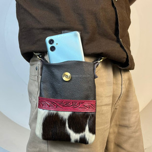 Handcrafted Genuine Cowhide Leather Motorcycle Riding Hip Pouch Durable Mobile Phone Waist <b>Bags</b> Leather Fanny Packs for Unisex - Product Image 4