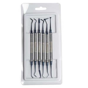 BAFA SURGICAL INSTRUMENTS Juego de 6 piezas para relleno de resina compuesta dental, herramienta ergonómica con mango grueso y cabeza chapada en titanio - Product Image 1