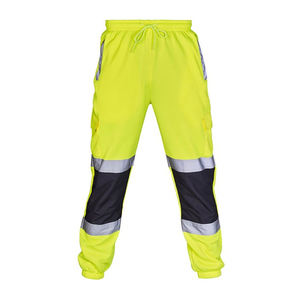 Men's Hi Visibility <b>Work</b> Trousers Reflective Safety Pants Orange Yellow Polyester <b>Cargo</b> Style - Product Image 2