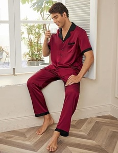 Ensemble pyjama femme col en V manches courtes, tenue de détente deux pièces en mélange de bambou - Product Image 4