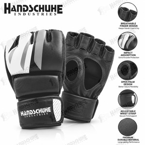 Gants de boxe en cuir sur mesure à demi-doigts, professionnels, grandes tailles, pour entraînement MMA, prix raisonnables, équipement de sport d'arts martiaux - Product Image 5
