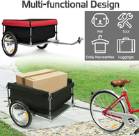 Remorque de vélo électrique multifonctionnelle Yolo OEM OBM à 2 roues en acier inoxydable, capacité 80 kg, 122x48x55 cm, pour le shopping