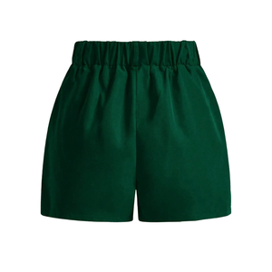 Shorts de sport amples à taille haute pour femmes, plissés décontractés, avec boucles de ceinture et poches, respirants et à séchage rapide, 100 % coton - Product Image 2