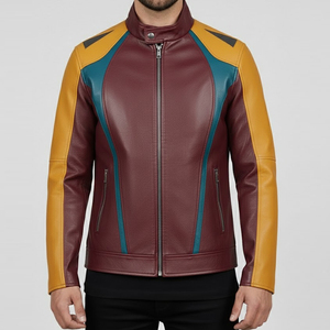 แจ็คเก็ตบอมเบอร์หนังแกะแท้ตกแต่งขนแกะสำหรับฤดูหนาวรุ่นล่าสุด แจ็คเก็ตหนังสำหรับผู้ชาย - Product Image 1