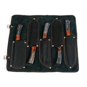 Juego de Cuchillos de Chef Profesionales de Acero Inoxidable de 5 Piezas, Hechos a Mano por Ahmad Fabric, Mango de Resina, Funda de Cuero, Diseño Moderno, Personalizable - Product Image 2