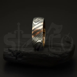 Hot Selling Handmade Copper Damascus Steel <b>Ring</b> for <b>Men</b> Women Wedding Band Fashion Party <b>Ring</b> Custom Latest Design OEM Supplier - Product Image 2