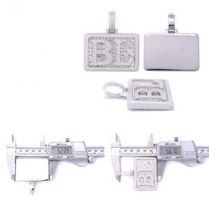 CONCEPTION Colgantes y Dijes de Plata de Ley 925 con Diamantes de Moissanita Brillantes, Diseño de Letra con Incrustaciones de Diamantes, Unisex - Product Image 5