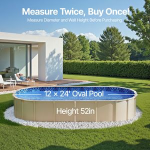 Telo per Piscina Ovale 25m x 12m, Durevole, in Vinile a Spessore Standard, Altezza Parete 52 pollici, con Bordo Unibead, Progettato per la Sicurezza - Product Image 3
