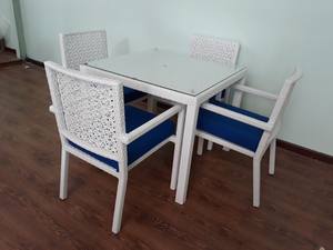 Ensemble de salle à manger en polyrotin d'extérieur commercial PRCF-058 pour hôtel et restaurant - Product Image 5