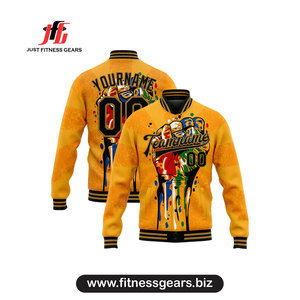 Chaqueta Varsity Personalizada para Hombre, Ropa Casual de Primavera, Impresión por Sublimación, Material de Poliéster, Diseño de Grafiti Verde - Product Image 6