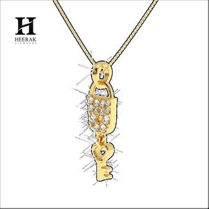 Collier pendentif cadenas et clé, pavé de diamants CZ, breloque cœur et clé, bijou d'amour, cadeau pour femme - Product Image 5