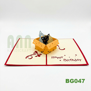 Invitaciones de Cumpleaños Tradicionales con Diseño 3D de Gato, Tarjetas de Felicitación Únicas, Impresión Offset en Papel para Año Nuevo y San Valentín - Product Image 4