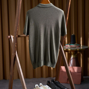Chemises polo pour hommes en fibre de lyocell, piqué respirant, manches courtes, logo personnalisé, t-shirt de golf et de tennis, prix d'usine OEM, vente en gros - Product Image 6