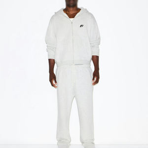 Conjunto de Sudadera con Capucha y Pantalones de Chándal Premium Bordados con Cremallera, Estilo Urbano, Unisex, de Forro Polar, Venta al por Mayor OEM - Product Image 2