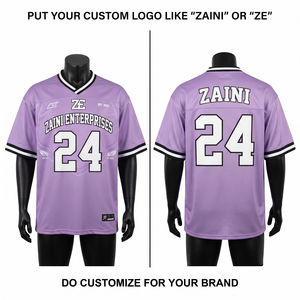 Maillot de football en polyester respirant 160 GSM, violet, blanc, noir, col côtelé, impression personnalisée du logo de l'équipe - Product Image 1