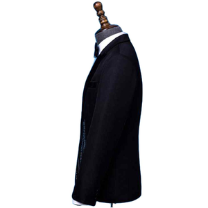 Traje de Esmoquin Negro para Hombre con Solapa de Pedrería, Cuello de Solapa con Muescas, Estilo Británico, Ropa Formal - Product Image 2