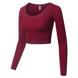 Breathable Hot Selling <b>Crop</b> <b>Top</b> Women Sports <b>Top</b> Knitted Seamless Solid Color Yoga Fitness Long Sleeve <b>Crop</b> <b>Top</b> 2026 Premium - Product Image 1
