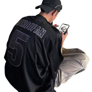 Camiseta de malla personalizada para hombre, estilo hip hop, de secado rápido, 100% poliéster, bordada, ropa urbana deportiva, fabricante mayorista OEM - Product Image 2