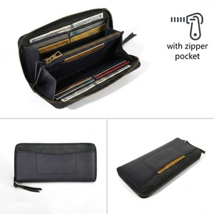 Cartera Larga Unisex con Cierre, de Alta Calidad, Hecha a Mano, de Cuero Genuino Curtido Vegetalmente, Inspeccionada por Control de Calidad, Nuevo Lanzamiento de Moda - Product Image 1
