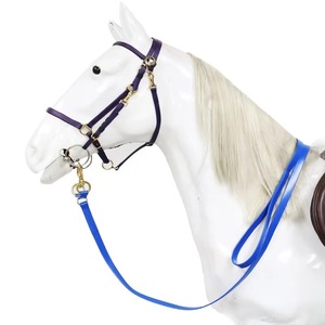 Lujoso Halter de Polo Ajustable de Cuero/Nylon con Acolchado Suave y Duradero, Ajuste Cómodo, Herrajes para Equitación y Entrenamiento - Product Image 1