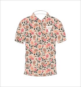 Polo personnalisé vintage à imprimé floral, manches courtes, décontracté, été, imprimé sur toute la surface, pour hommes et femmes - Product Image 4