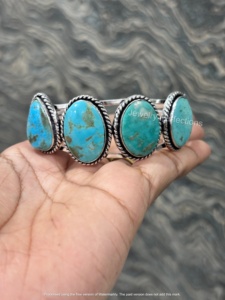 High Quality Trendy Natural Arizona Turquoise Gold 925 Sterling <b>Silver</b> <b>Cuff</b> <b>Bracelet</b> Fine Fashion Jewelry Wholesale Bohemian - Product Image 1