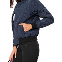 Blouson Bomber Professionnel Femme avec Fermeture Éclair, Respirant, Résistant à l'Eau, en Nylon, Patchwork, Col Montant, Style Streetwear