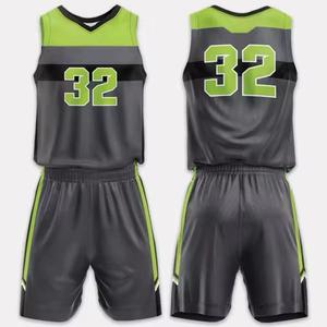 Ensemble de maillots de basket-ball professionnels personnalisés imprimés par transfert thermique, 32 vert noir, col en V, sans manches, évacuation de l'humidité, unisexe, adulte - Product Image 2