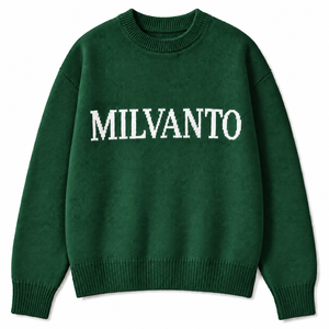 เสื้อสเวตเตอร์ถักไหมพรมผู้ชายสีเทาขายดีพร้อมโลโก้สั่งทำ |   เสื้อจั๊มเปอร์คอกลมแขนยาวพรีเมียม |   เสื้อสเวตเตอร์ถักแบรนด์เนม - Product Image 2