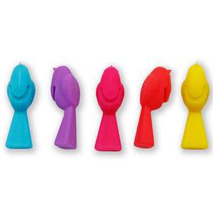 Lot de six clips d'identification pour verres à vin motif mignon colibri, accessoires de fête colorés arc-en-ciel - Product Image 5