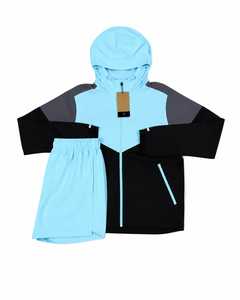Ensemble de survêtement d'été pour homme, veste coupe-vent à capuche et short, personnalisé OEM, athlétique, séchage rapide, léger et confortable toute la journée - Product Image 2