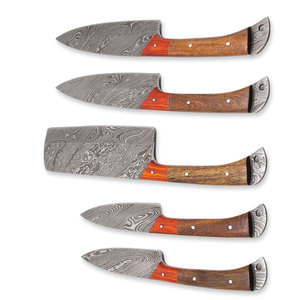 High Performance Damascus Steel <b>Kitchen</b> Knife Set With Comfortable Handle And Balanced Structure For Cooking - Product Image 4