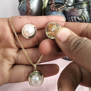 Ensemble de pendentifs en perles d'eau douce naturelles, pendentif rond en perle, fabricant en gros - Product Image 2