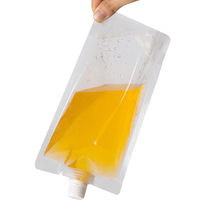 Pochette souple personnalisée en PE thermoscellable et recyclable avec bec verseur pour l'emballage d'huile de cuisson, de sauce, de jus et de liquides