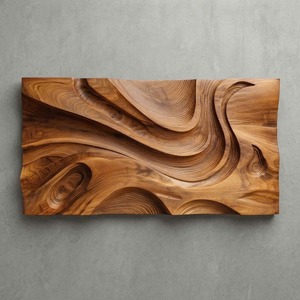 Mid Century Large Sculpture Wall For Entryway Inspiration Handcrafted Solid Wood 3D Sculpture Wall Art For Home Living Room - Product Image 5
