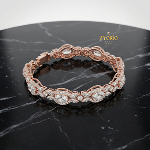 Pulsera de Cadena de Plata de Ley Chapada en Oro con Diamantes Cultivados en Laboratorio de Lujo, Diseño Clásico con Brillo Brillante - Product Image 4