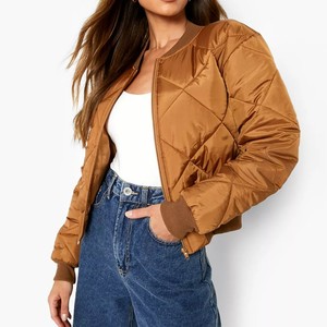 Women's <b>Lightweight</b> Bomber <b>Jacket</b> Custom Color Windproof Zip Closure Fashion Outerwear For Women - Product Image 4