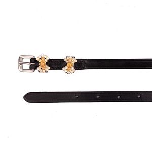 Correas de Cuero Genuino con Broches de Cristal y Hebillas de Acero Inoxidable, Accesorios Decorativos de Primera Calidad para Equitación Inglesa - Product Image 2