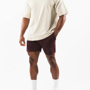 High Street Men's Custom Grappling Shorts Sports Wear Mid-<b>Thigh</b> Line Art 3D Mockup Solid Pattern Eco-Friendly Design 100% Cotton - Product Image 4