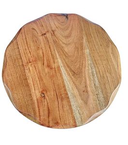 Wooden Side Table Round Accent Tea Table Natural Brown Living Room End Table with carved legs - Product Image 3
