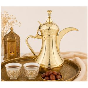 High Quality Gold Plated Stainless Steel Arabic Coffee Dallah <b>Pot</b> Traditional Middle East Qahwa Kettle for Home Hotel and Majlis - Product Image 4