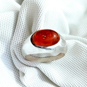 Bague de promesse en argent sterling 925 avec ambre baltique naturel fait main, taille ovale, bijou bohème en pierre précieuse, magnifique cadeau pour femme - Product Image 3