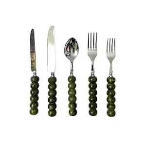 Premium Quality Flatware <b>Set</b> 5 PC Modern Creative Hanging Hole Stainless Steel 304 Fork Spoon Knife Reusable Business Gift <b>Set</b> - Product Image 5