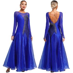 Vestidos de baile de salón para mujer, ropa de baile de <span class=keywords><strong>Tango</strong></span> de vals moderno para práctica, clase de baile, competición, recital, puesta en escena - Product Image 2