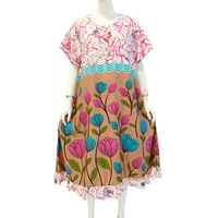 Camisón Informal para Mujer con Dobladillo con Volantes, Diseño Simple y Transpirable, Estampado Floral, Talla Grande, Cómodo para Uso Diario
