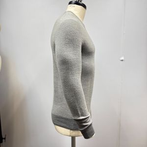 Pull 100% coton de haute qualité pour hommes OEM coupe régulière manches longues pull à col rond automne décontracté solide mince tricots - Product Image 5